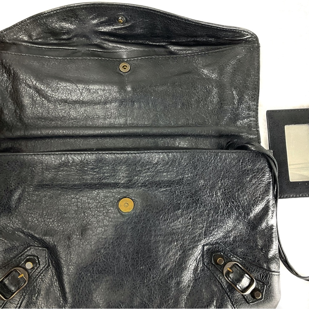 Balenciaga Black Classic Envelope Leather Clutch Bag - Picture 10 of 12